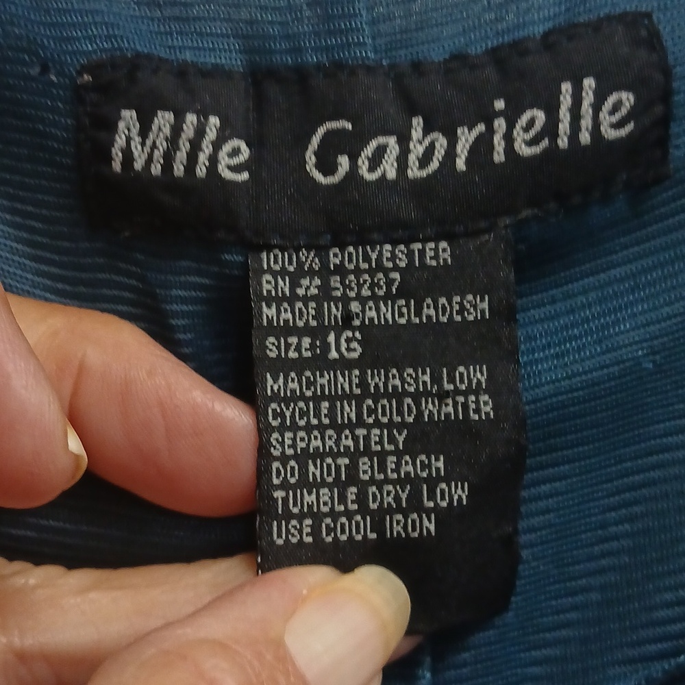 Mlle Gabrielle Boho Batik Maxi Dress Size 16 Teal Floral Geometric Border Print - Picture 8 of 8